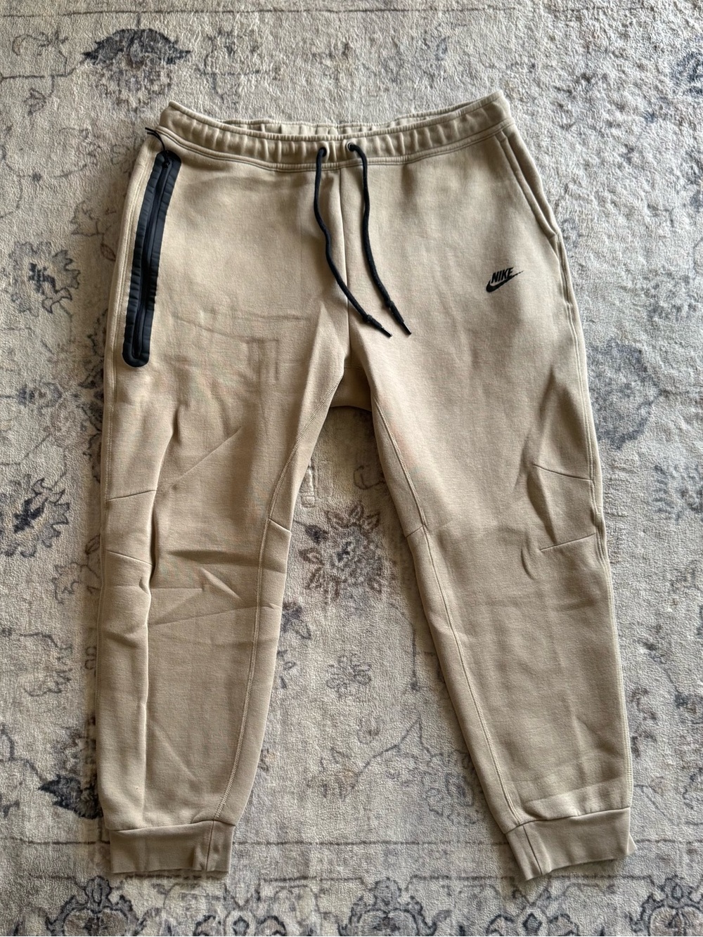 Nike Cream/Tan Jogger Pants with Black Swoosh - Picture 2 of 4
